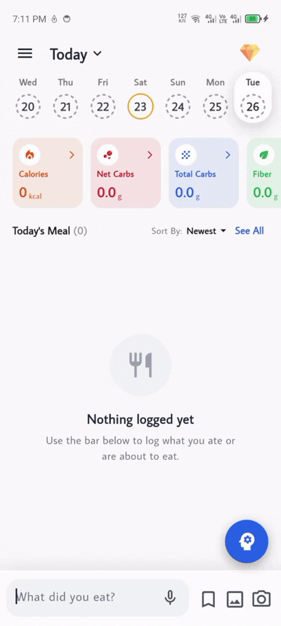Log meal via voice